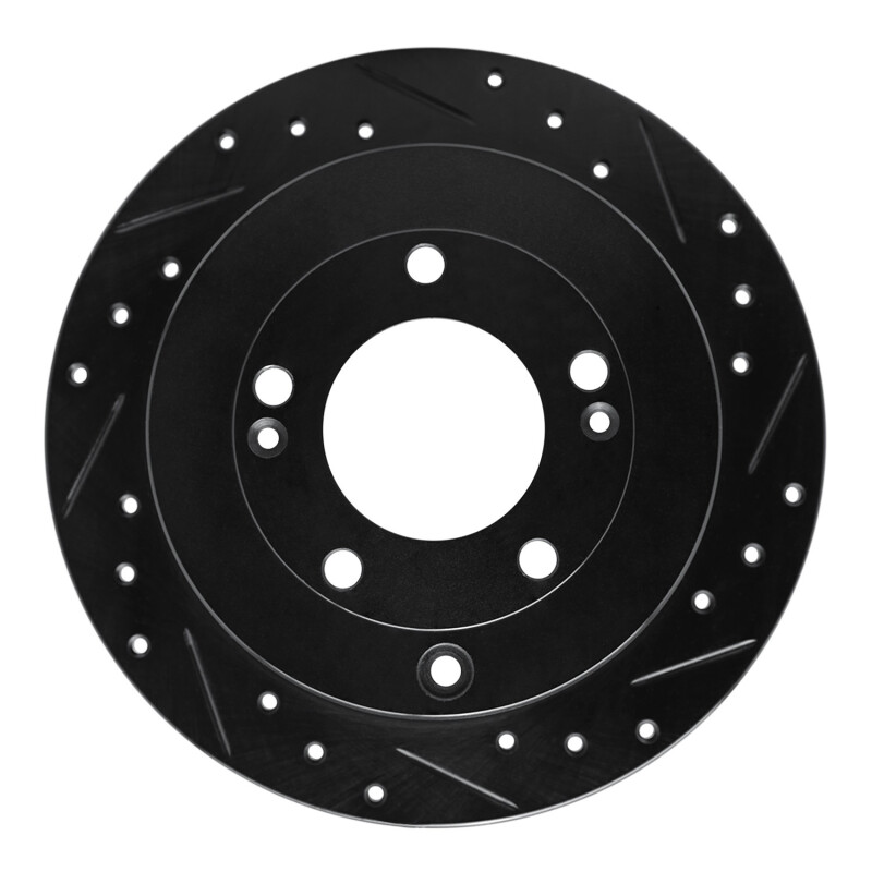 Hyundai Azera Brake Rotor (1) - Rear Right - R1 Concepts - Drilled & Slotted - Black - `06-`09